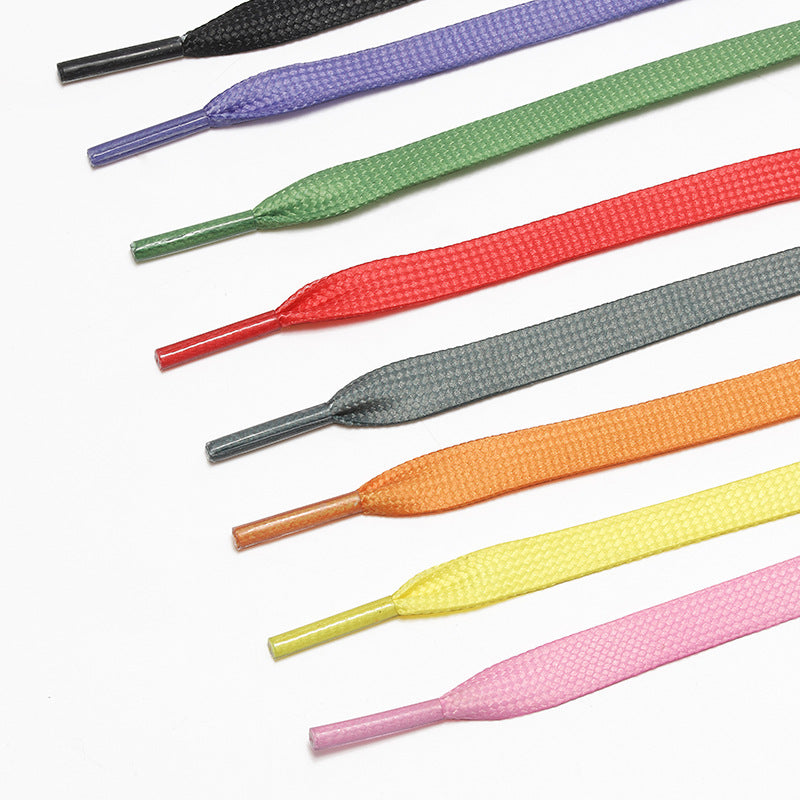 &quot;Rainbow Gradient&quot; 8mm Creative Color Polyester Flat Shoelaces Fit Canvas Shoes Small White Shoes High Aj