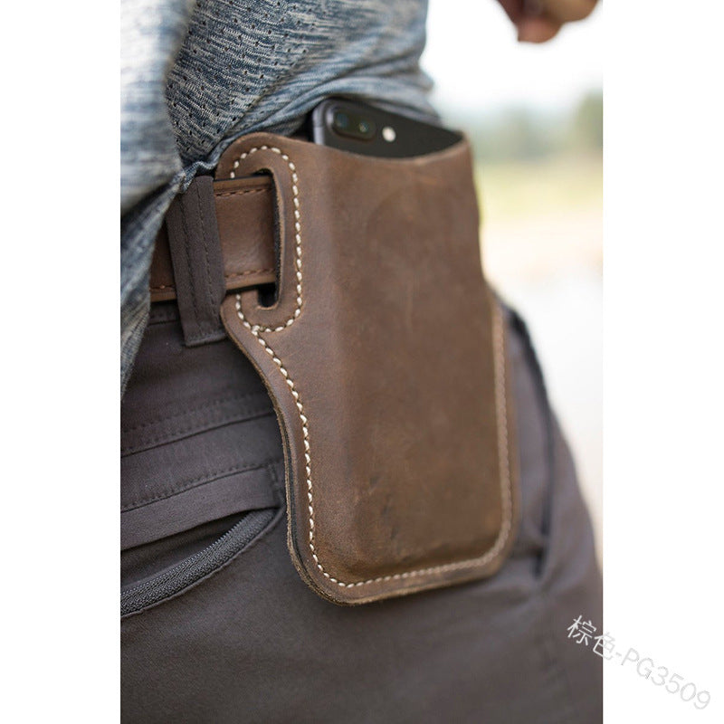 Cellphone Loop Holster Case Belt Waist Bag Props PU Leather Purse Phone Wallet