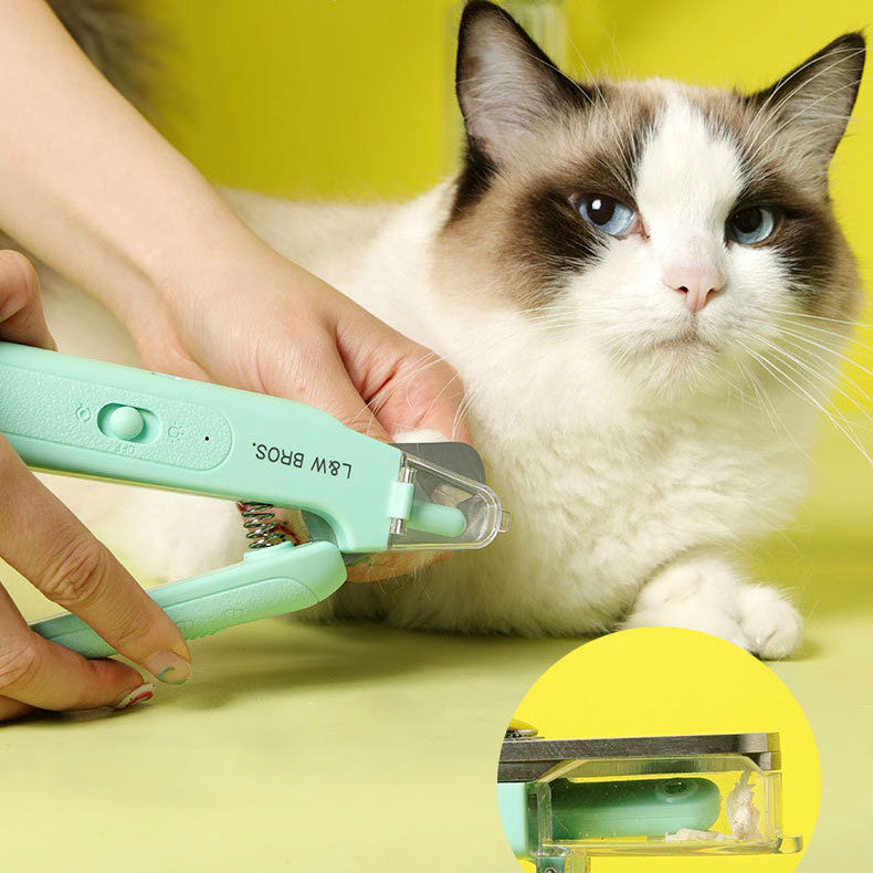 Cat Nail Clipper Nail Clippers 2-in-1 USB Rechargeable LED Nail Sharpener