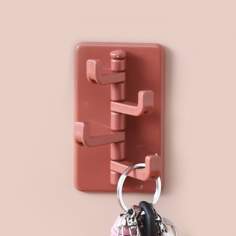 Four Consecutive Rotating Non-punching Wall-mounted Clothes Hooks