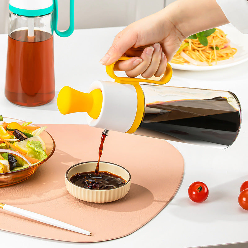 2 In 1 Oliedispenser Met Siliconenborstel Bbq Olie Spray Glazen Fles Siliconen Voor Barbecue Koken Kruiden Fles Keuken gadgets