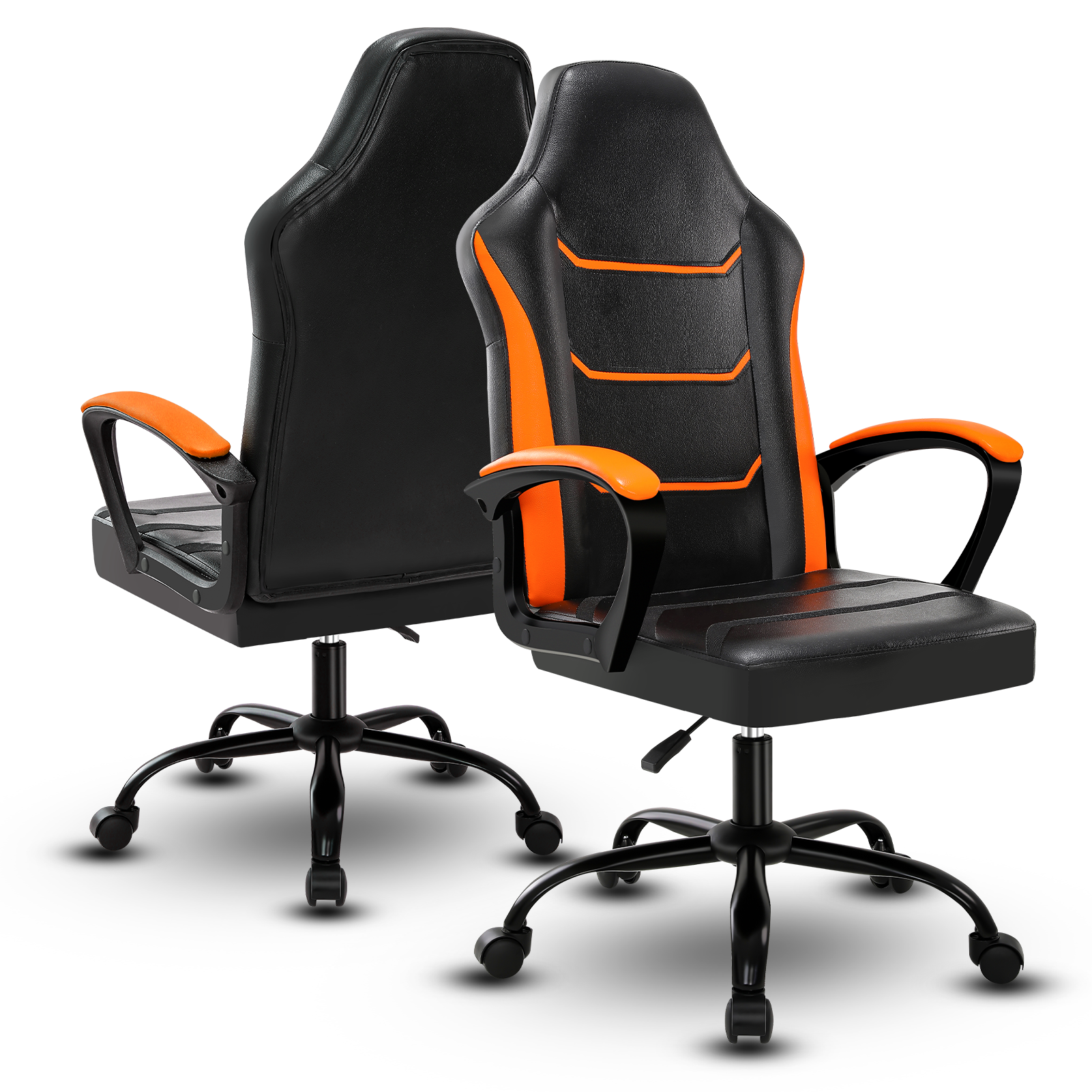 Video Game Chairs,  Computer Gaming Chair with Breathable PU Leather, Height Adjustable Computer Chair, Racing E-Sport Gamer Chair for Adults and Teenagers, Orange