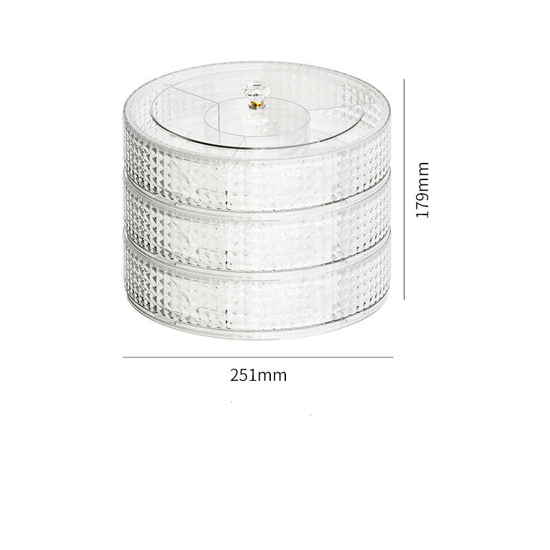 Diamantpatroon ronde roterende fruitschaal