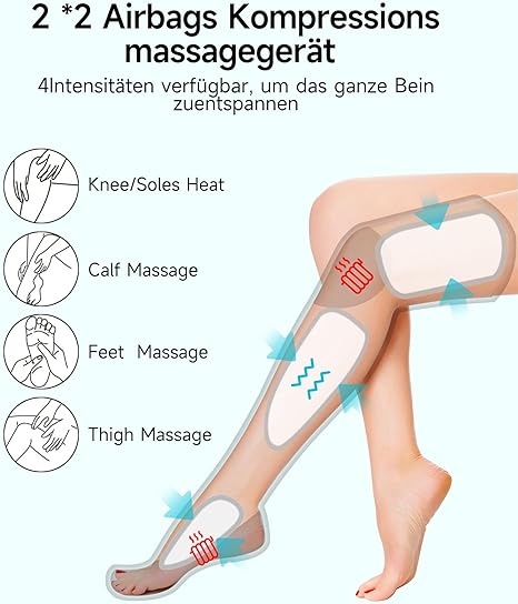 Air Wave Three-section Full Air Bag Vibration Heating Leg Massager Knee Thigh Calf Foot Massage Leg Beauty Instrument