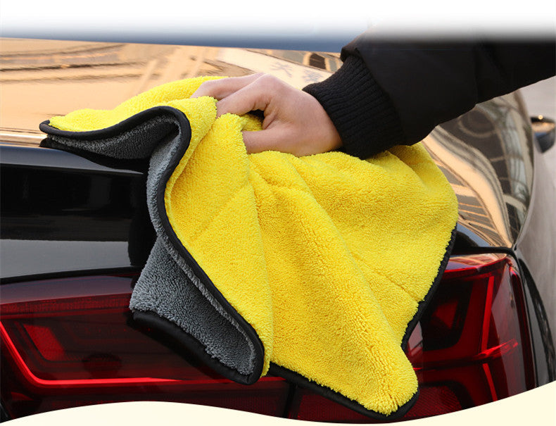 Absorbent double-sided velvet thickened car wash towel