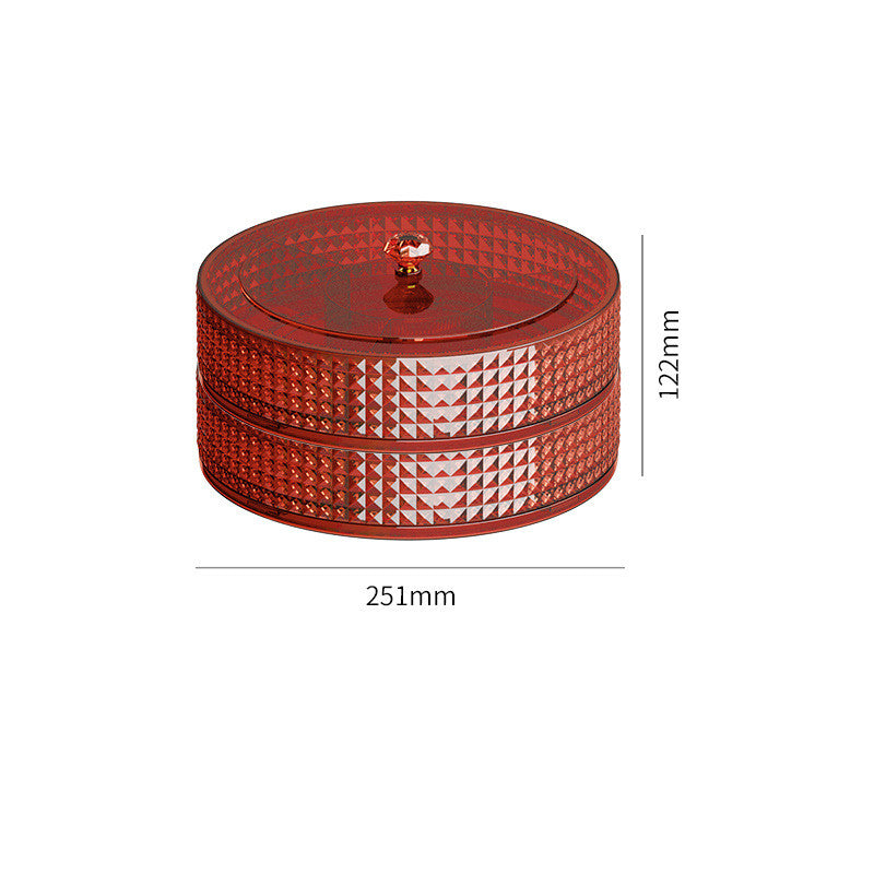 Diamantpatroon ronde roterende fruitschaal