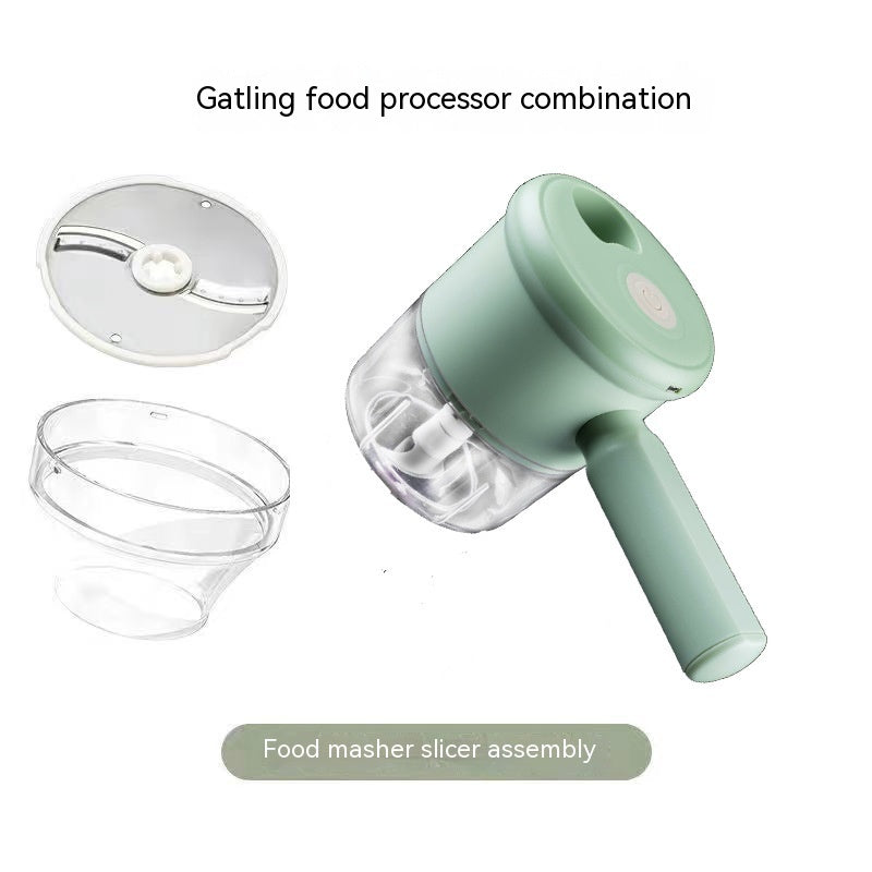 Multifunctional Electric Vegetable Cutting Mashed Garlic Kitchen Storm Slicer Household Hand-held Cooking Hammer Suit