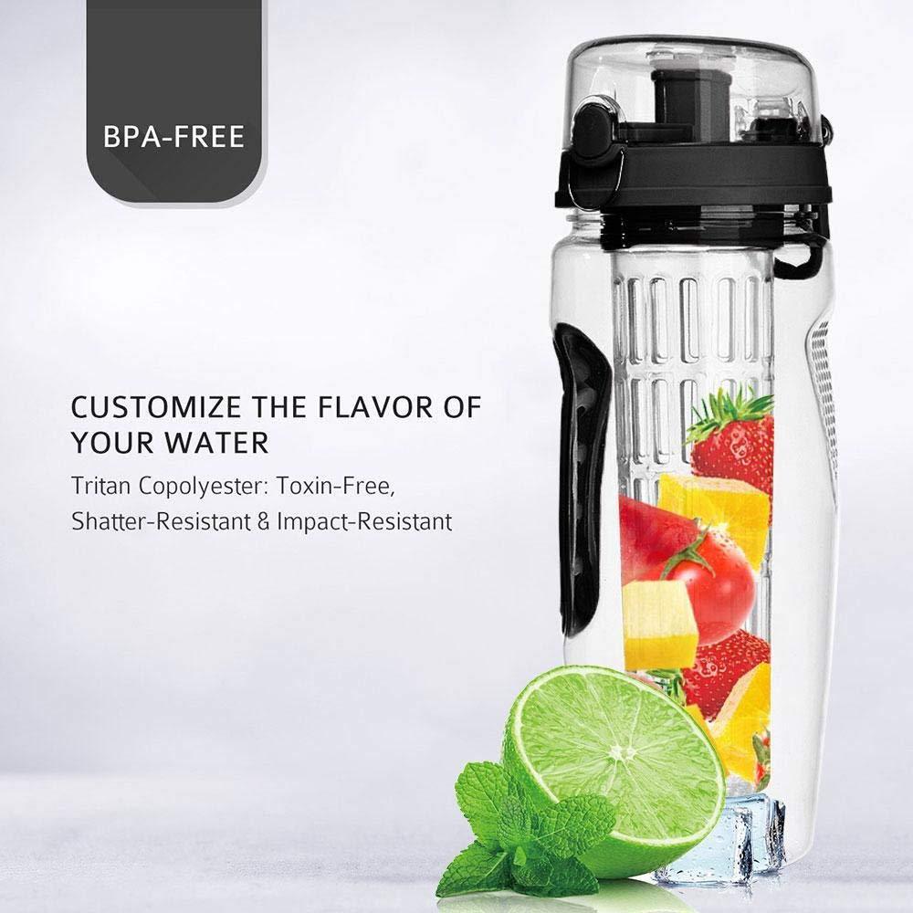 1000 ml waterfruitfles BPA-vrije plastic sportfruit-infuser Waterflessen met infuser Sapshaker Drinkfles water