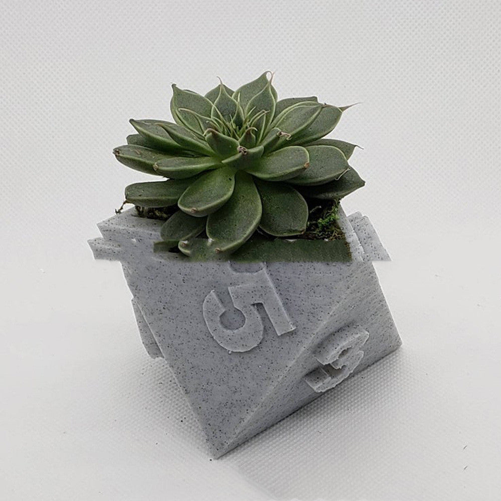 3D-geprinte plantenpot tafelblad RPG dobbelstenen succulente plantenbak set huisdecoratie multifunctionele tuin bloempot