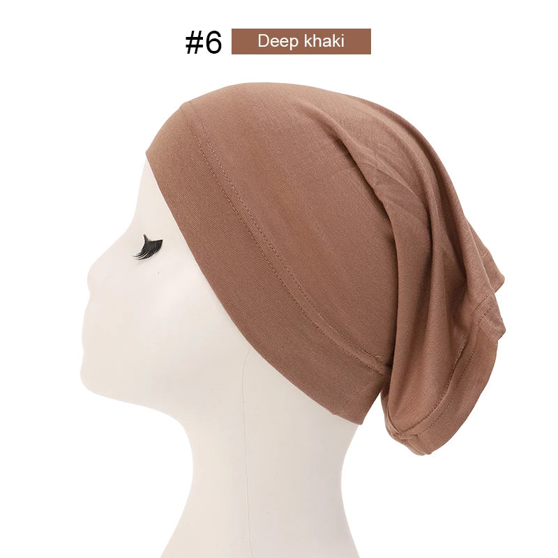 Mode Moslim Hijab Caps Solid Underscarf Vrouwen Sluier Modale Katoen Hijab Moslim Sjaal Tulbanden Hoofd Vrouwen Hijaabs Hoed Islamitische 