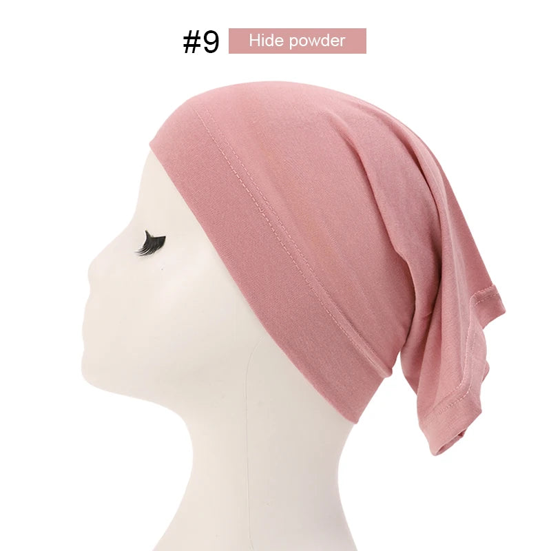 Mode Moslim Hijab Caps Solid Underscarf Vrouwen Sluier Modale Katoen Hijab Moslim Sjaal Tulbanden Hoofd Vrouwen Hijaabs Hoed Islamitische 