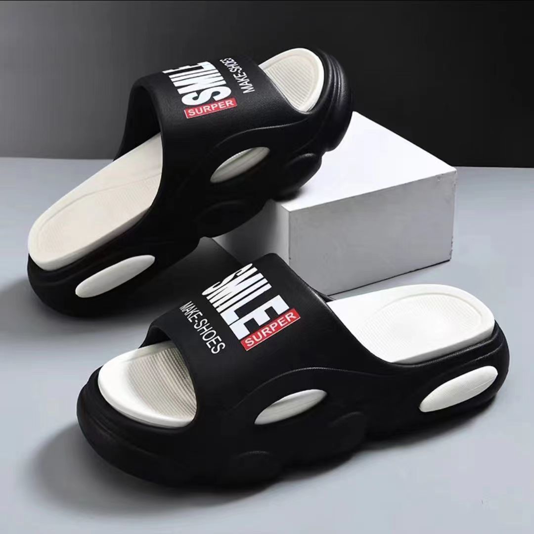 New Fashion Ins Slippers Men Summer Outer Wear Shit Feeling Household Thick Bottom EVA Super Soft Non-slip Casual