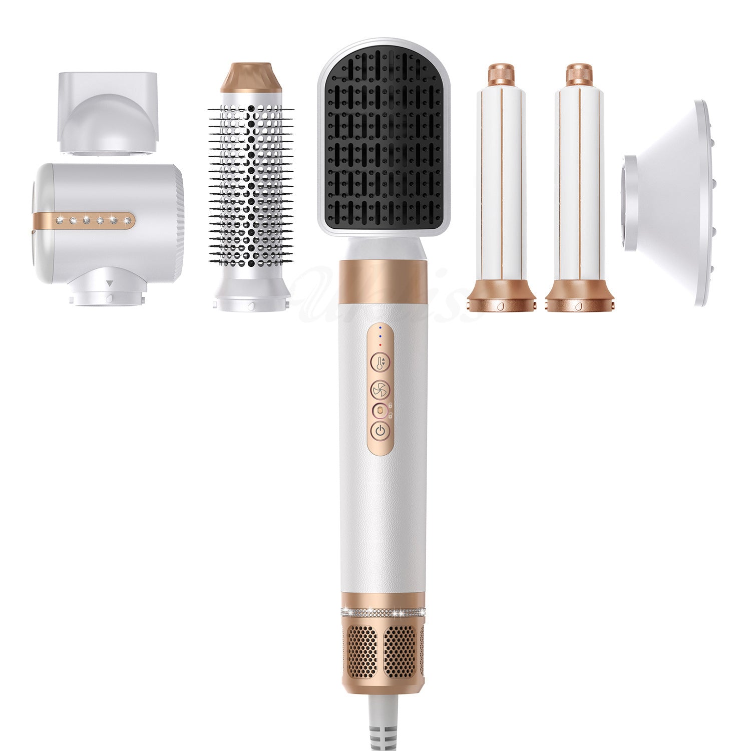 7-in-1 Hair Styler, Car Wrap Airstyler Hair Styler, Hot Air Brush, Hair Dryer Set, Hair Dryer 110,000 rpm, Brushless Motor for Quick Drying, Hot Air Blow Dryer