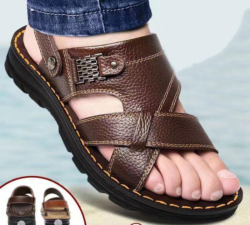 Sandals Men Summer Sandals  New Men Slippers Dual-use Outwear Soft Sole Middle-aged Dad Shoes Old Men&#039;s Shoes