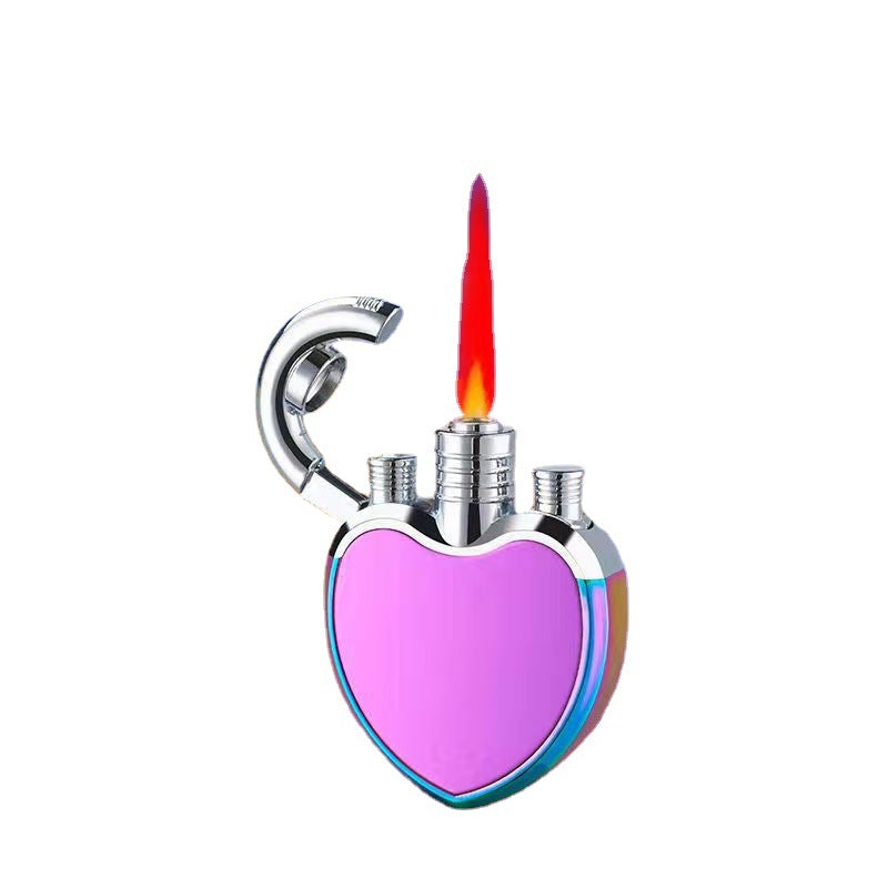 PL169 Shake Tone With Creative Love Straight Windproof Metal Lighter Restraint Personality Logo Birthday Gift