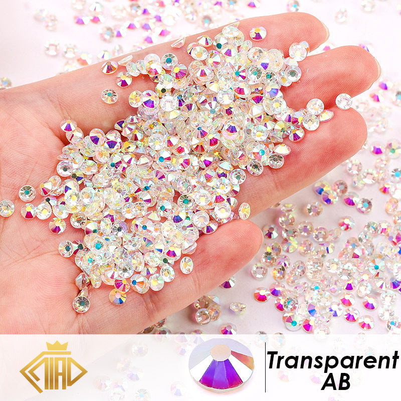 1440 Pice A Pack Of Crystal Glass Flat Diamond Nail Art Rhinestone Color Round Diy Jewelry Accessories