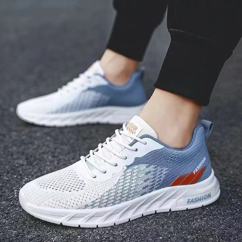 2024 New Spring And Autumn Flying Woven Sneaker Fashion Light Running Shoes Trendy Soft Bottom Student Shoes One-piece Delivery