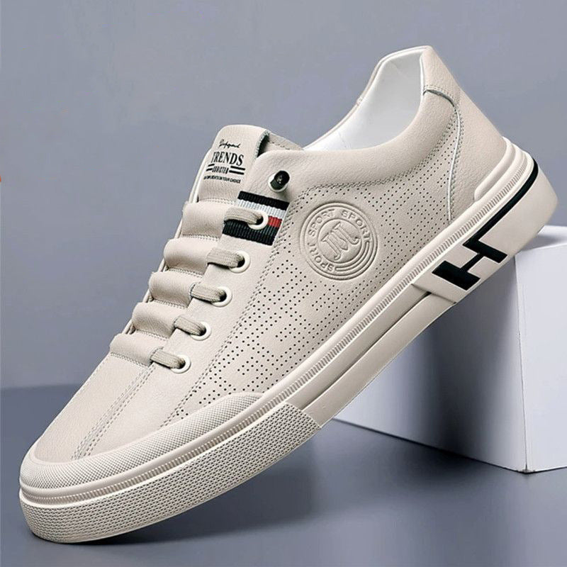 Men Summer New Embossed Breathable Sports Casual Mesh Shoes Trendy All-match White Men Shoes