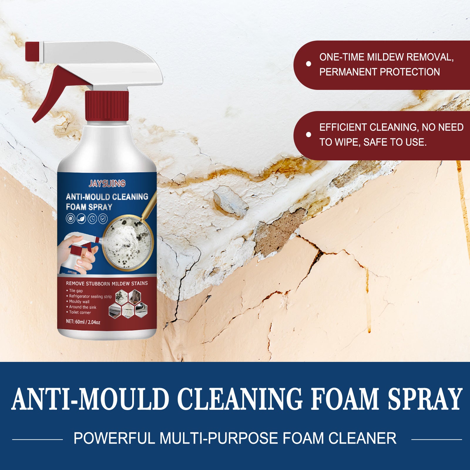 Foam Cleaning Mildew Removal Spray Multifunctional