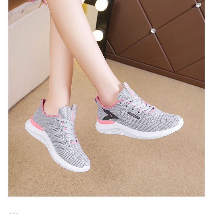 Spring And Summer New Mesh Sneakers Women Korean-style Non-slip Women  Shoes All-match Lightweight Soft Bottom Breathable Casual Running Shoes