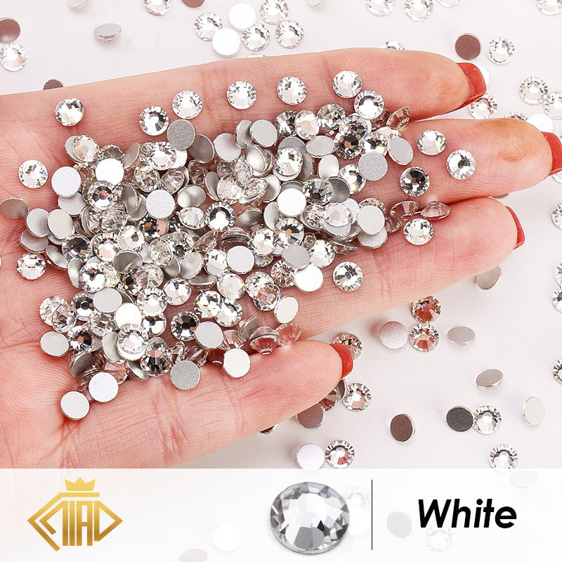 1440 Pice A Pack Of Crystal Glass Flat Diamond Nail Art Rhinestone Color Round Diy Jewelry Accessories