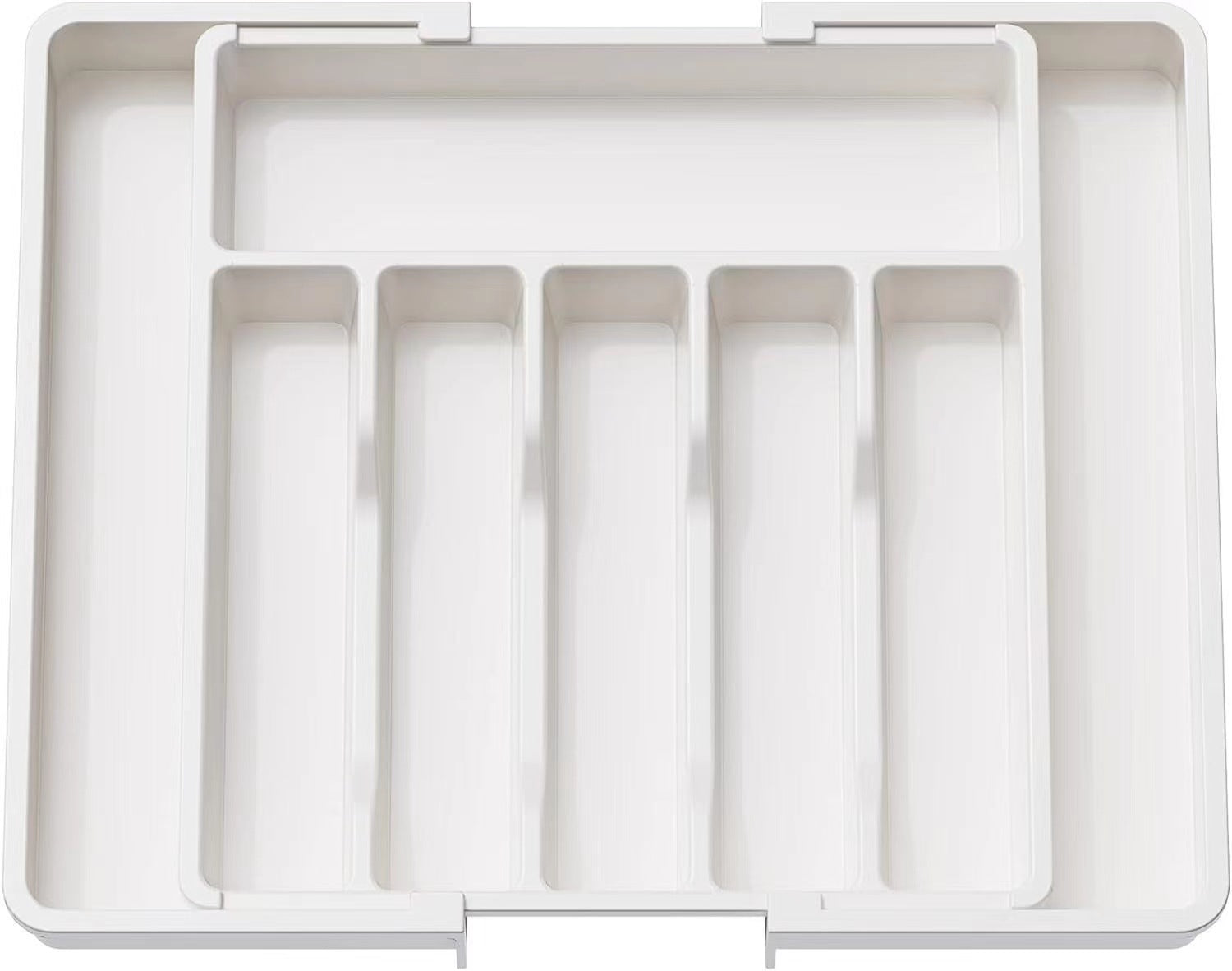 Silver Case Silverware Storage Box Adjustable Tableware Rack Retractable Plastic Drawer Storage