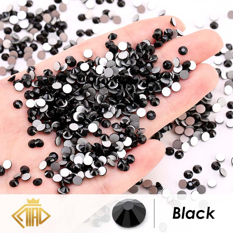 1440 Pice A Pack Of Crystal Glass Flat Diamond Nail Art Rhinestone Color Round Diy Jewelry Accessories