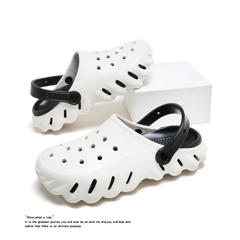 Summer Couple Slip-on EVA Hole Shoes Personalized Outerwear Women  Sandals Casual Fashion Beach Shoes Men