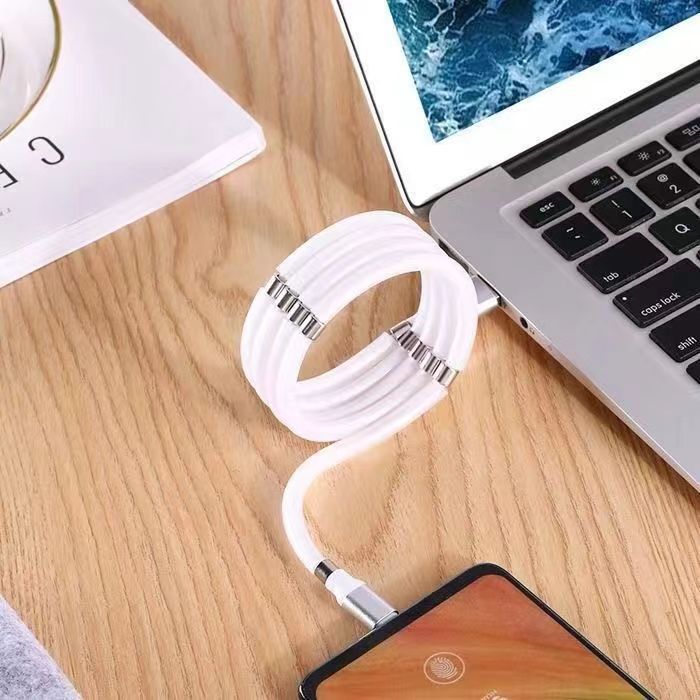 Magnetic Storage Data Cable New Magic Rope Silicone Magnetic Fast Charging Cable