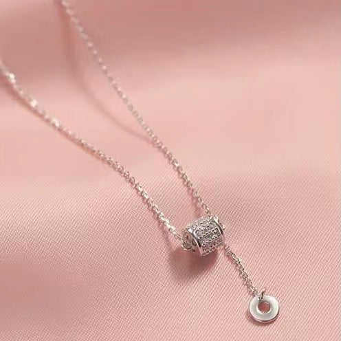 High-end Necklace Women&#039;s Light Luxury Niche Design Elegant 925 Sterling Silver Zircon Tassel Clavicle Chain