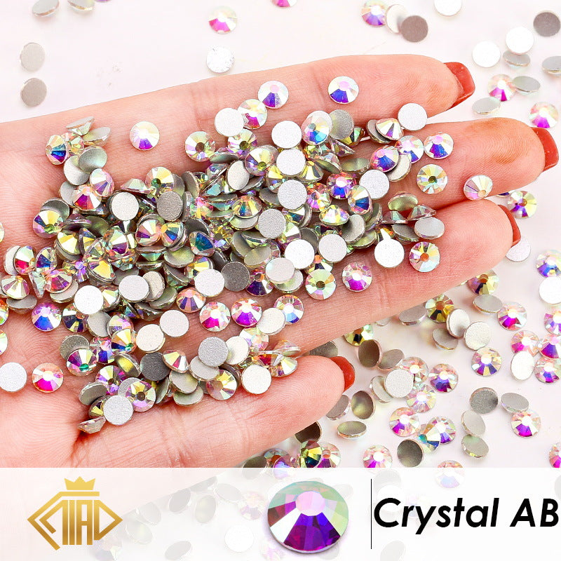 1440 Pice A Pack Of Crystal Glass Flat Diamond Nail Art Rhinestone Color Round Diy Jewelry Accessories