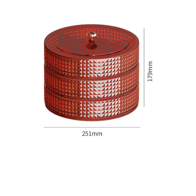 Diamantpatroon ronde roterende fruitschaal