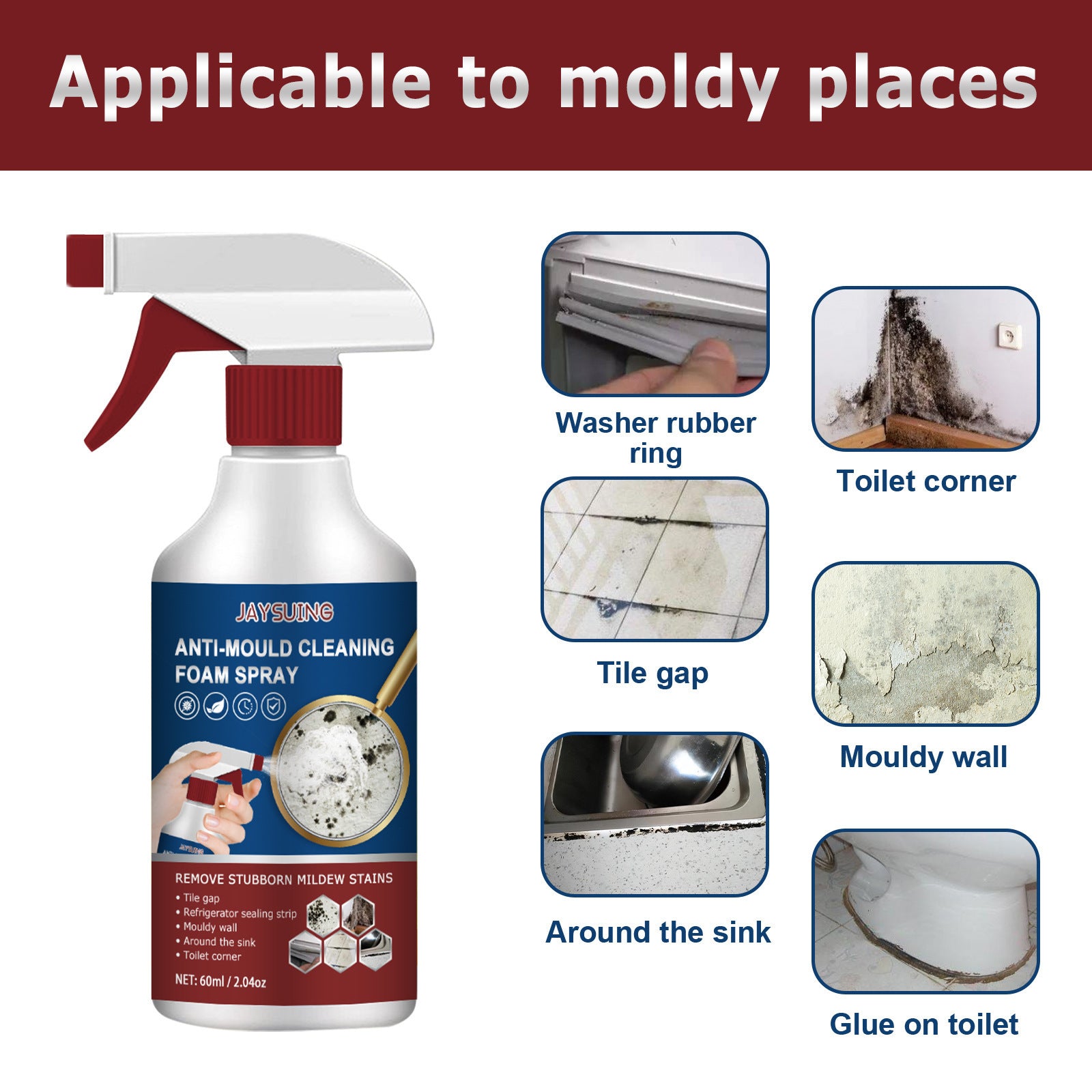 Foam Cleaning Mildew Removal Spray Multifunctional