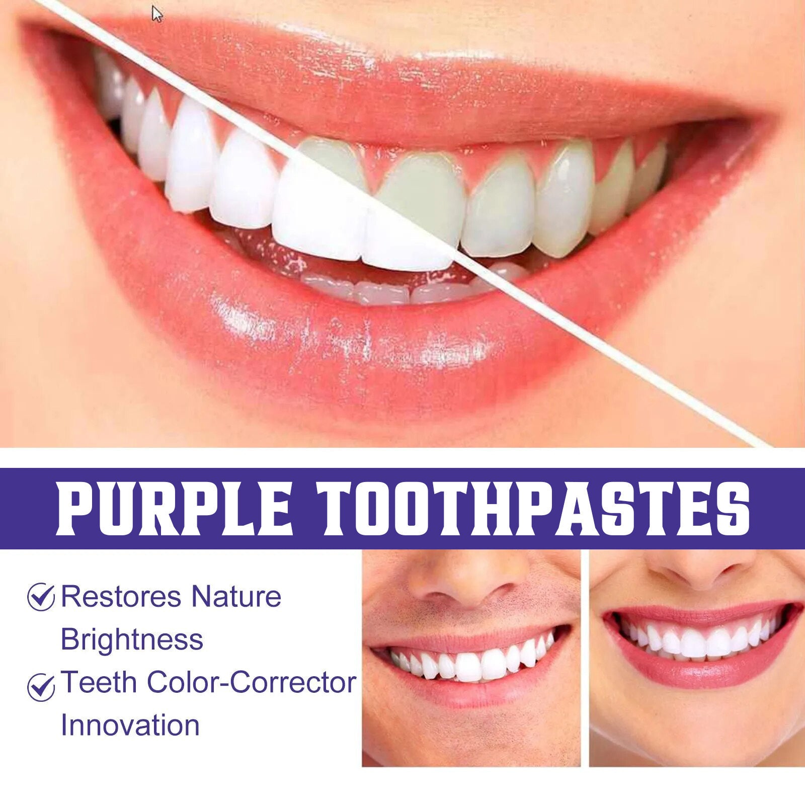 Purple Teeth Whitening Cleaning Remove Oral Odor