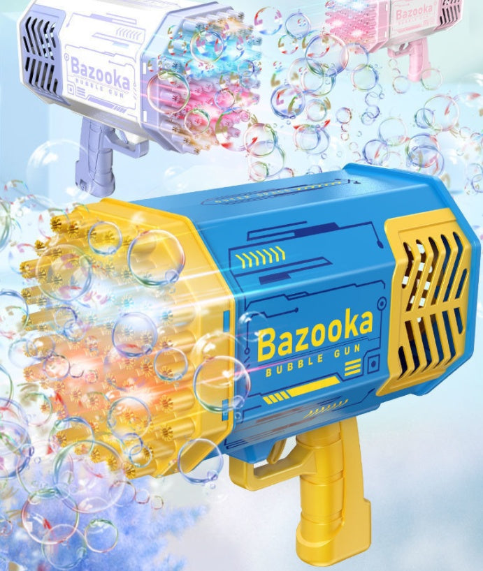 Bubble Gun Rocket 69 Gaten Zeepbellen Machinegeweer Vorm Automatische Blower Met Licht Speelgoed Voor Kinderen Pomperos