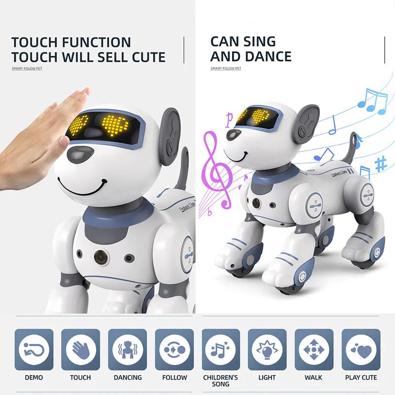 RC Robot Electronic Dog Stunt Dog Voice Command Programmable Touch-sense Music Song Robot Dog for Children&#039;s Toys