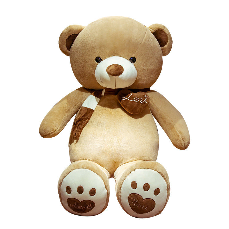 Creatieve schattige teddybeer pop knuffel extra grote beer lappenpop kerst liefde sjaal teddybeer 